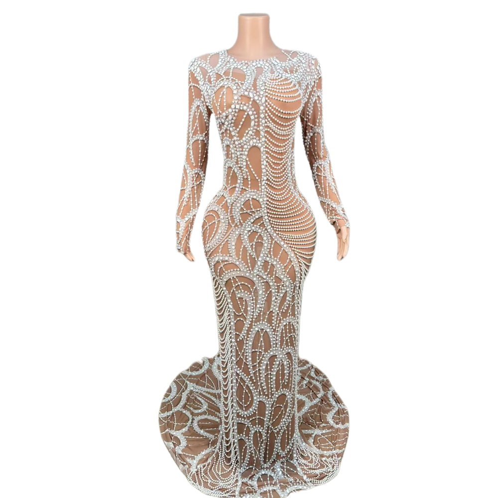 Briar Cosplay Prop - Luxury Long Sleeves Pearls Crystal Birthday