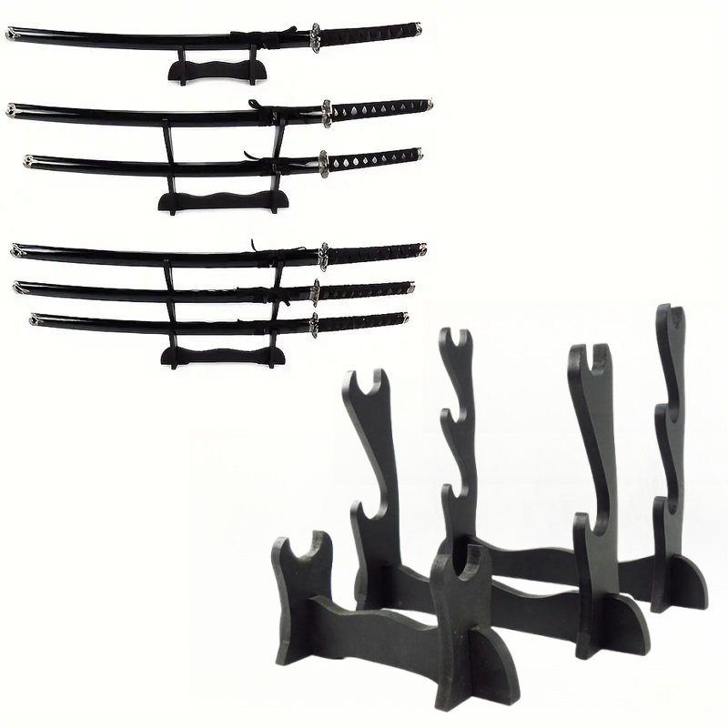 Cosplay Prop Display - Black Samurai Sword Display Stand Anime