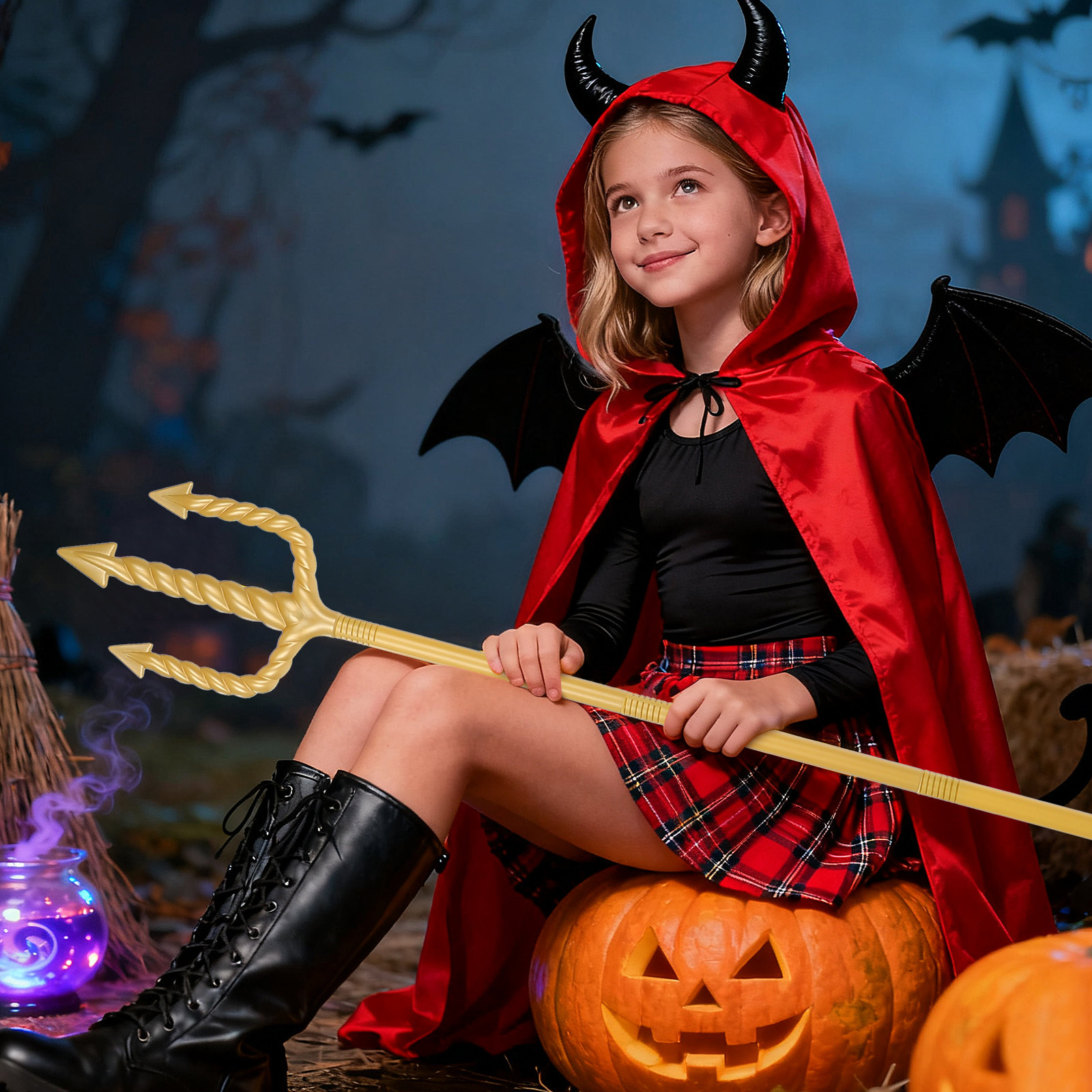 Detachable Cosplay Prop - Halloween Demon Fork Prop 1 Set