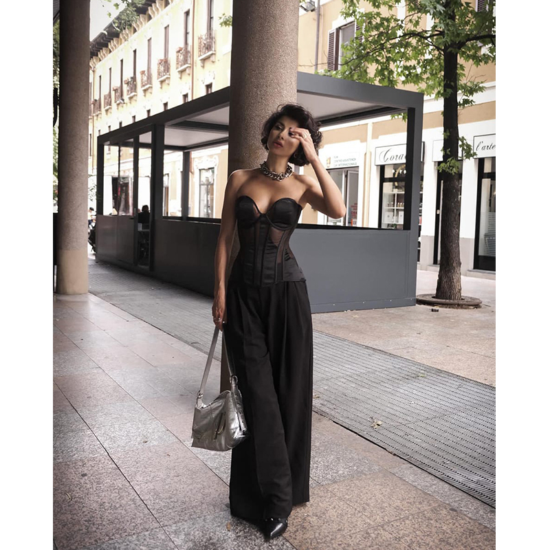 Steel Bone Women Sexy Mesh Bra - đánh giá và giá Boning Corset Steel
