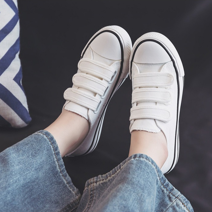 New style Velcro low-top white - đánh giá và giá Velcro Hook Loop