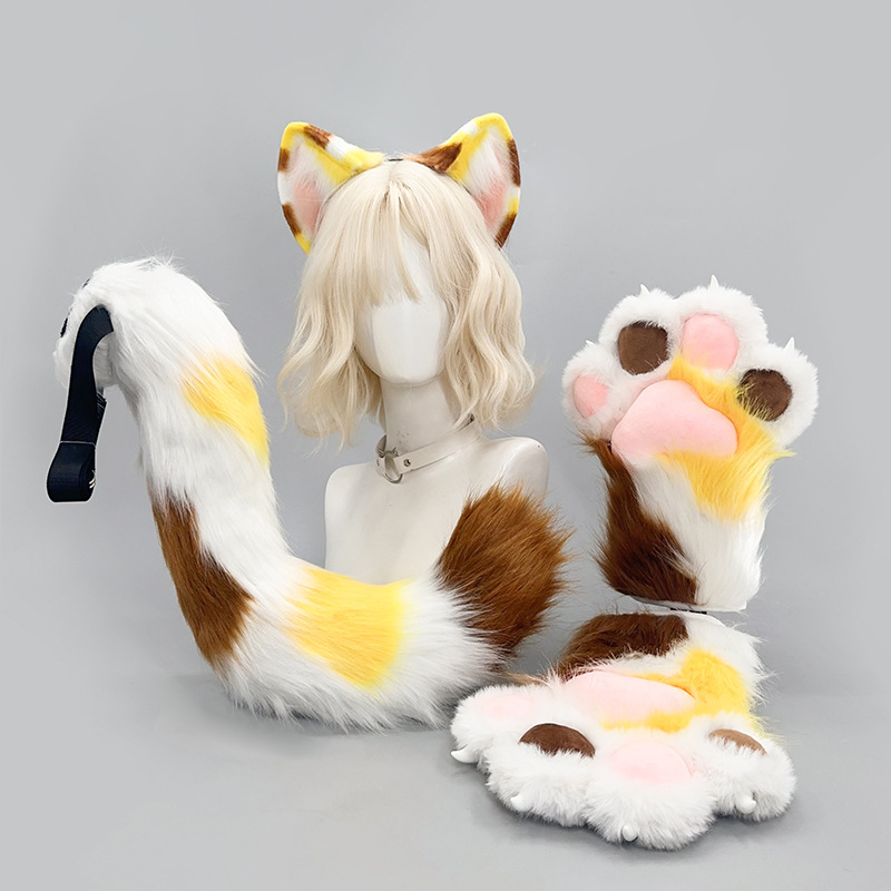 Furry Cat Ears Tail Paws Set C - đánh giá và giá Detachable Cosplay Prop