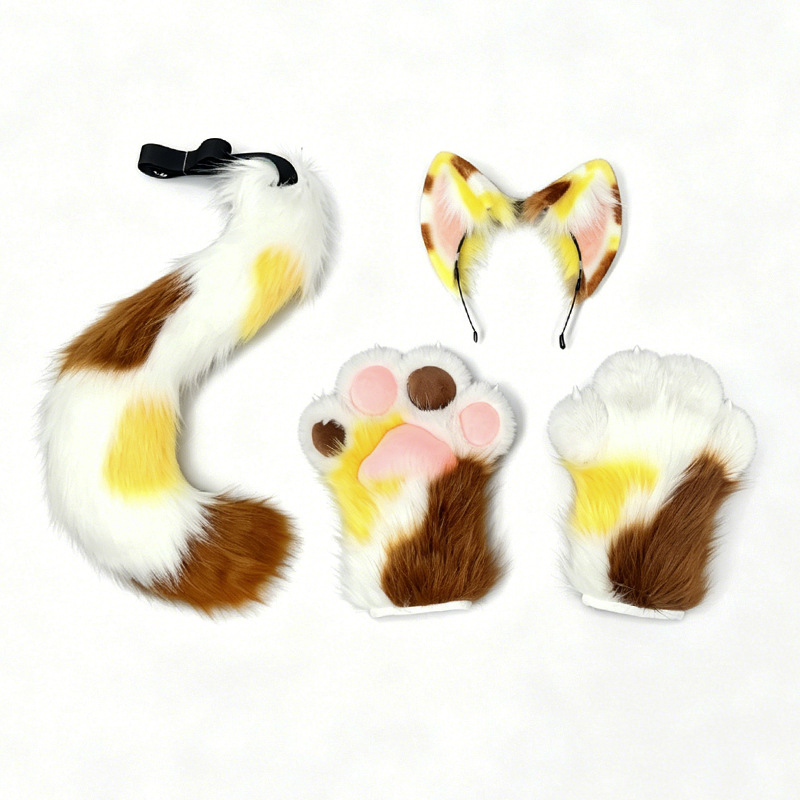 Furry Cat Ears Tail Paws Set C - đánh giá và giá Detachable Cosplay Prop