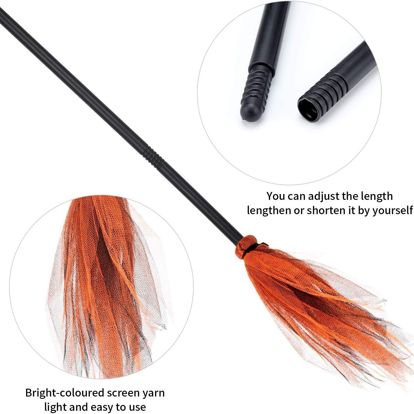 Halloween LED Witch Broom, Det - đánh giá và giá Detachable Cosplay Prop